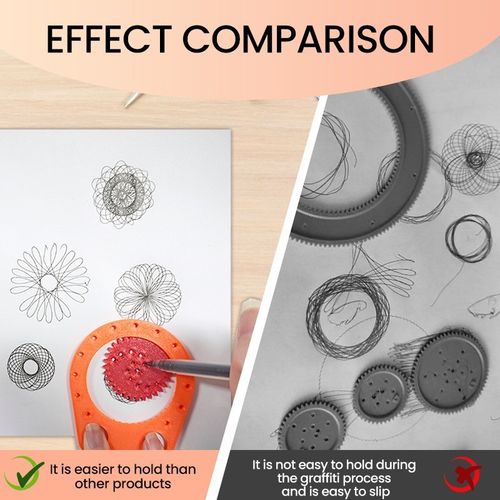 Spirograph Drawing Set Spiral Design Art Tool Gears Template Geometry Ruler 3pcs — image 7