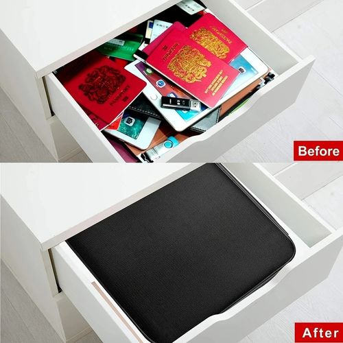 Fireproof Waterproof Document Box with Lock Expandable File Storage Box — image 6