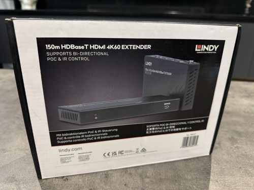 BRAND NEW LINDY 150m HD BASE T HDMI 4K60 EXTENDER CAT.6 HDBaseT IR & RS-232