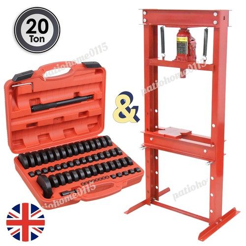 20T Workshop Floor Hydraulic Bench Press Machine & 52Pc Bearing Bush Driver Seal