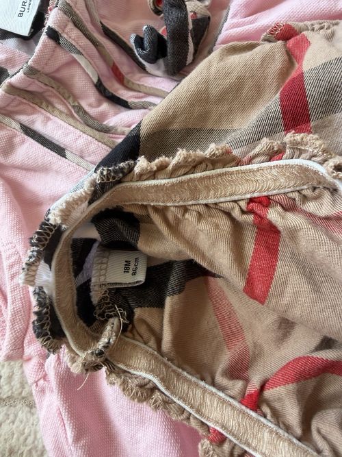 Burberry Baby Girls Pink Cotton A-Line Dress & Check Bloomers 18-24 Months — image 5