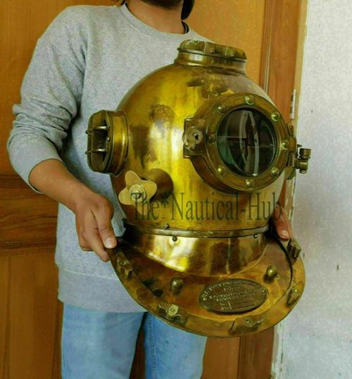 18" Divers Diving Helmet U.S Navy Mark V Deep Sea Antique Scuba Vintage