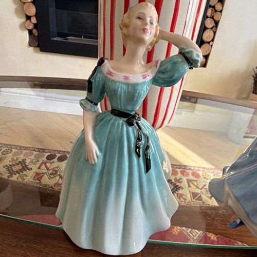 Royal Doulton Celeste HN 2830 Bone China Woman Figurine Blue Dress England