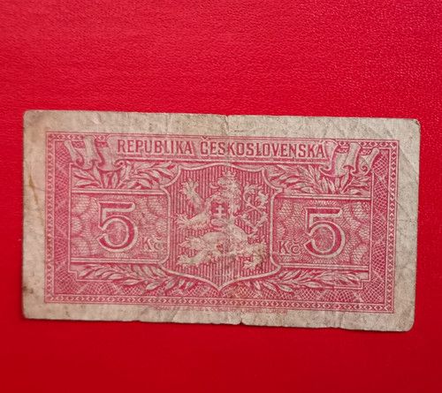 Czechoslovakia 5 Kc Banknote 1919 Pre-1952, Republika Ceskoslovenska, 1 Note