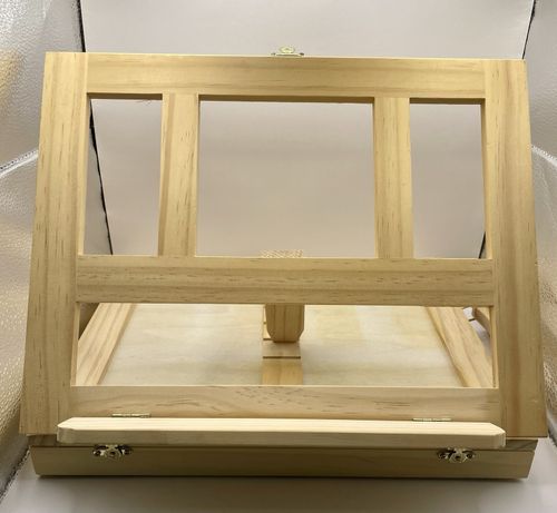 Adjustable Wooden Tabletop Box Easel Desk Artist Workstation with Drawer — image 3