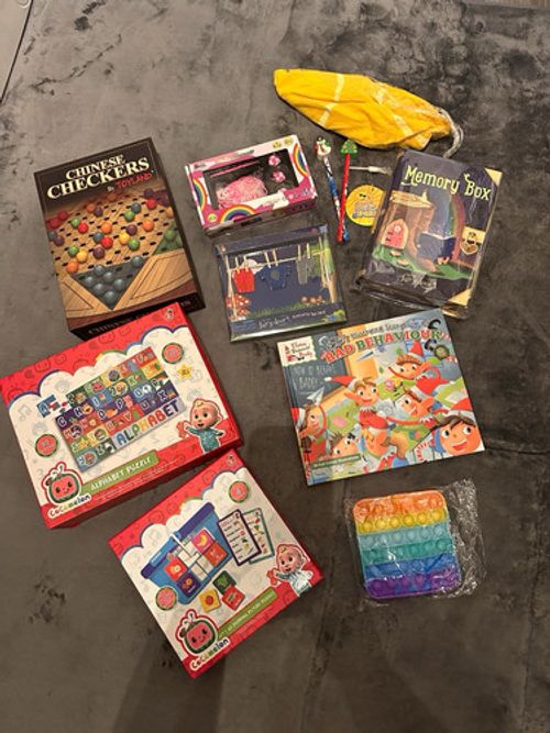 Cocomelon Mixed Toys & Games Job Lot: Puzzles, Chinese Checkers, Books, Pop It