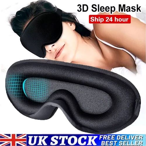 3D-Sleeping Eye Mask Blocking Light Breathable Soft Padded Mask Cover Eyepatch — image 1