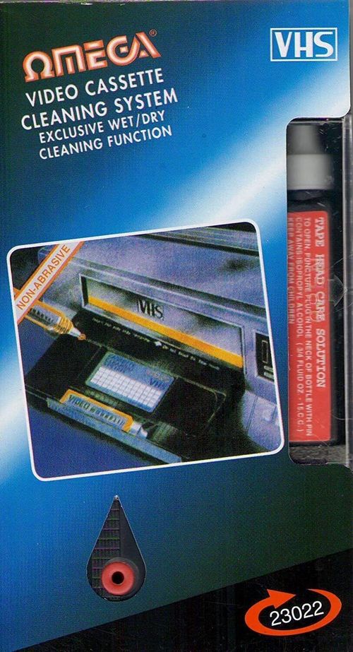 Omega 23022 VHS VCR Video Head Cleaner Cassette Recorder System Tape Wet Dry — image 3