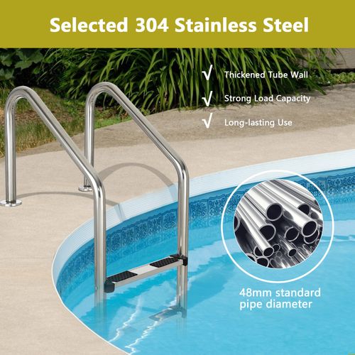Step Swimming Pool Ladder Stainless Steel 25cm Step Height Inground Use — image 5