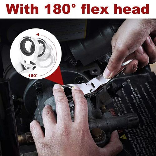 10pcs 6-22mm Flexible Ratchet Spanner Set Ratcheting Wrench Spanners Flexi Head — image 11