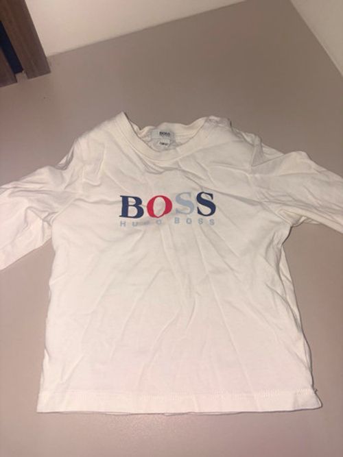 BOSS White Logo Pattern Long Sleeve Crew Neck Tracksuit, Unisex 6-9 Months