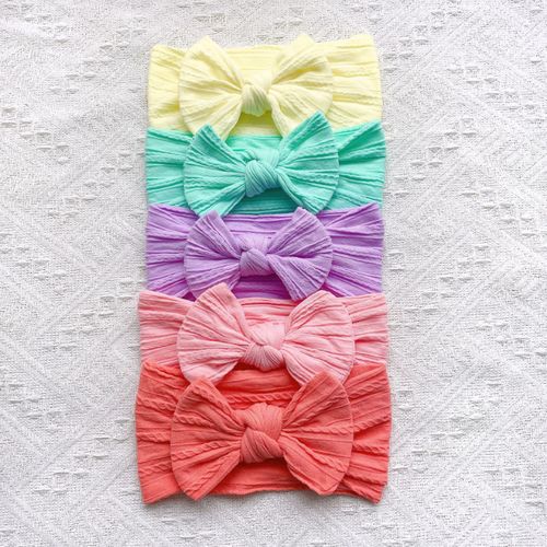 5PCS Newborn Baby Girls Rabbit Headband Soft Elastic Bow Knot Hair Band Set Gift — image 1