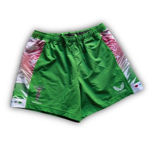Castore Harlequins Rugby Shorts Big Summer Kick-Off Green Mens Size L