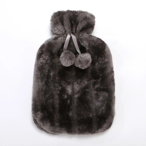 Hot Water Bottle With Cover Fleece Luxury Soft Fluffy 2L Large Rubber Faux Fur