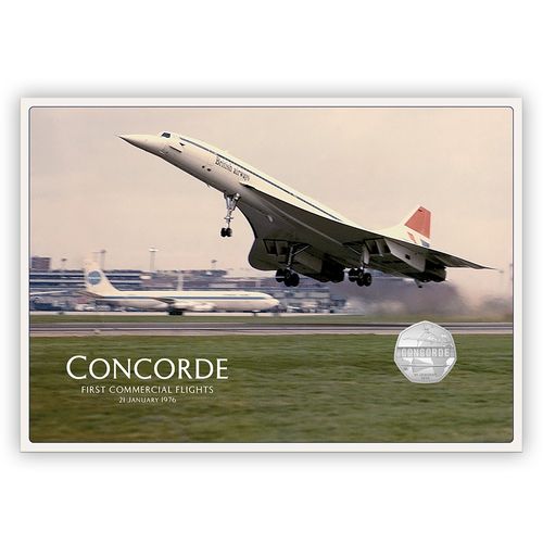 Concorde Stamps Coin Cover 50p Brilliant Uncirculated fr Royal Mail Royal Mint — image 3