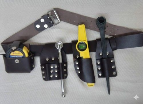 Scaffolding Brown Leather Tool BELT 4 Pc Tools Ratchet 1921 mm spanner 21 mm