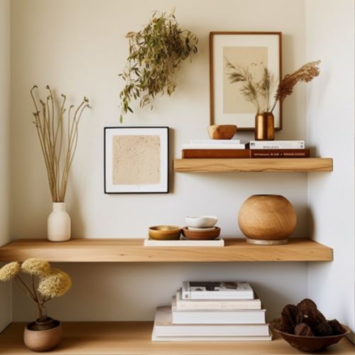 Handmade Oak Floating Solid Shelf Live Edge, Waney Edge, Rustic, Wood, Hardwood — image 2