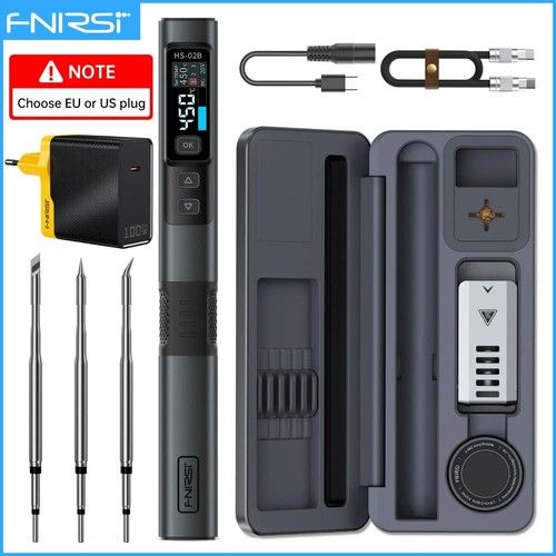 FNIRSI HS-02 Smart Electric Soldering Iron PD 100W Constant Temperature Kit