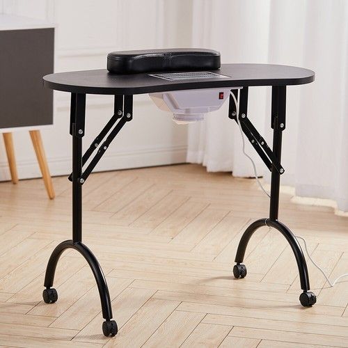 Foldable Manicure Table With Dust Collector Nail Salon Desk Mobile Work Station — image 4