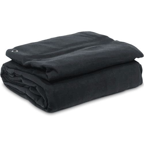 LEDJ 4M x 3M Heavy Duty Black Serge Drape Curtain Backdrop Pipe Drape