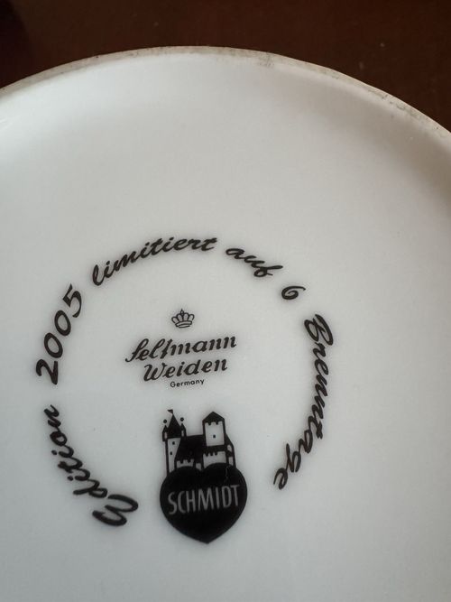 Schmidt Vintage German Ceramic Jar Pewter Handle Lid Greek Mythology 2005 9" — image 17