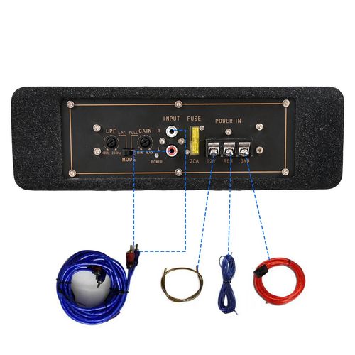 12V 10" 600W Car Subwoofer Active Underseat Bass Box Audio Sub Speaker Amplifier — image 7