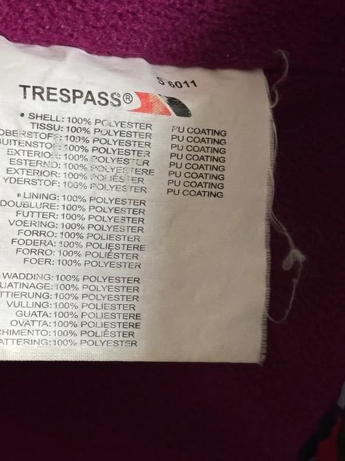 Trespass Womens Waterproof Coat Size L Navy Purple Fleece Lined Hooded Jacket — image 9