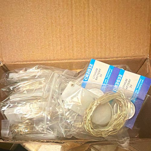Ooklee Battery Operated LED Fairy String Lights Silver Wire Switch CR2032