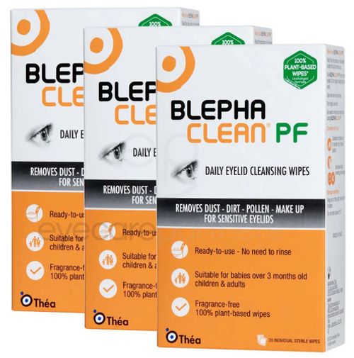 Blephaclean Plastic Free PF Daily Eyelid Sterile Cleansing Wipes | Pack of 60