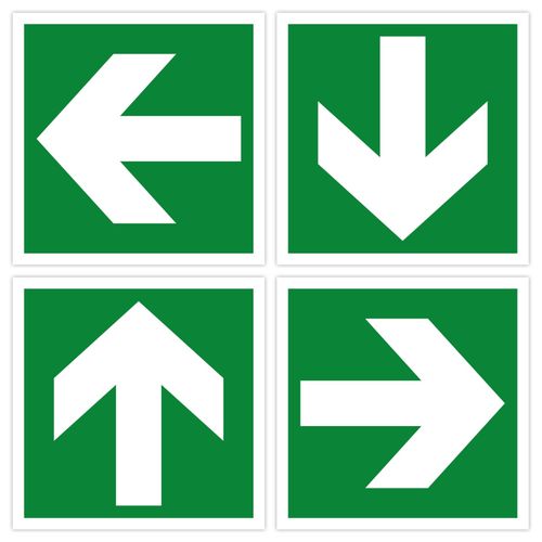4 x directional arrow orientation sign rescue route escape route emergency route sign arrow — image 1