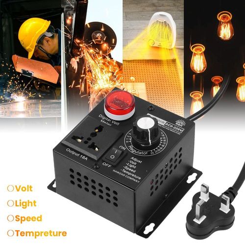 220V 4000W Variable Voltage Regulator Speed Motor Fan Control Controller UK Plug — image 6