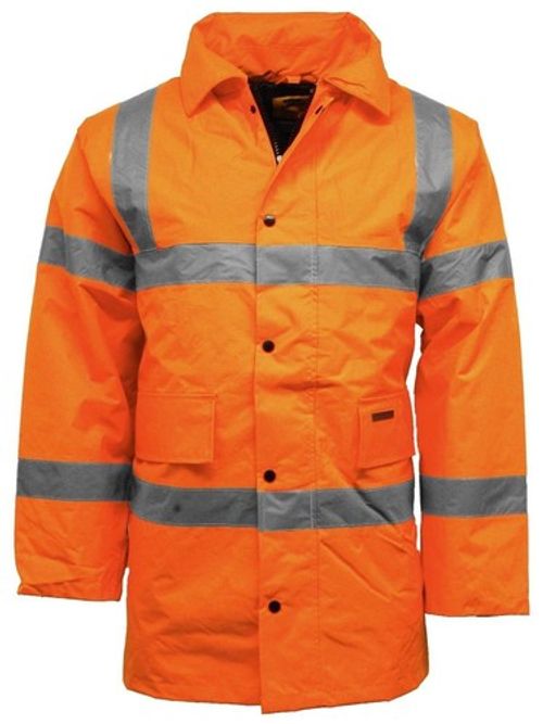 Men's Hi Vis Waterproof Safety Work Jacket Coat 100% Polyester Reflective Parka