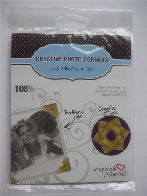 TRADITIONAL CLASSIC GOLD PHOTO CORNERS PACK 108 SELF ADHESIVE PAPER