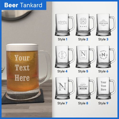 Personalised Glass Engraved Drinkware Gift Your Own Message Glassware Birthday