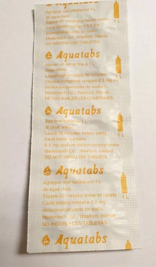 AQUATABS WATER PURIFICATION TABLETS 8.5mg 167mg NaDCC SURVIVAL Hiking Travel — image 1