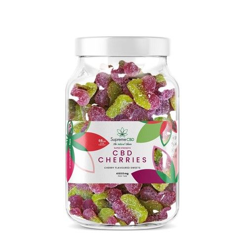 Supreme CBD Large Super Strength Gummy Cherries (4800mg), 70 Cherries
