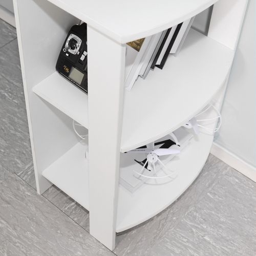 MONDEER L-shaped Computer Desk White Corner Table Workstation Office Study Shelf — image 6