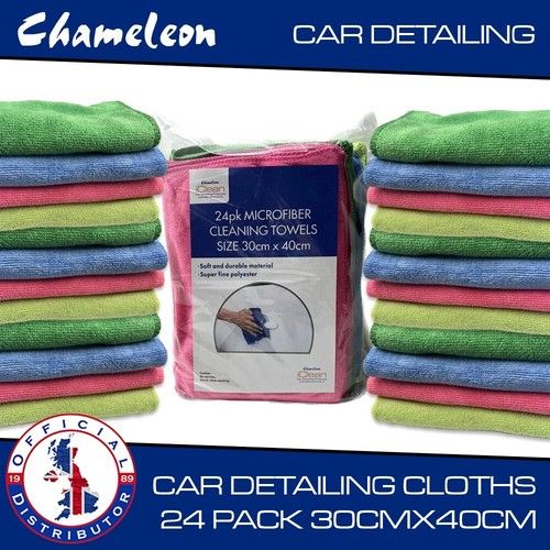Microfibre Cloths 24 PACK Cleaning Dusters Car Polish Towels 240gsm  904 sold