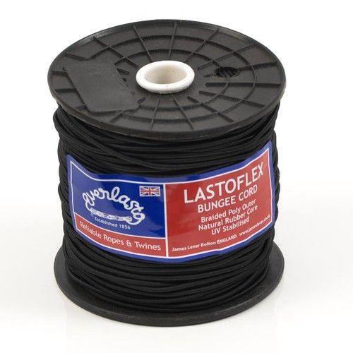 EVERLASTO BLACK ELASTIC BUNGEE ROPE SHOCK CORD 4MM 6MM 8MM 10MM VARIOUS LENGTHS