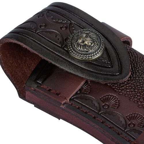 4in Folding Knife Holder Sheath Leather Storage Pouch + Snap Closure Belt Loop c — image 10
