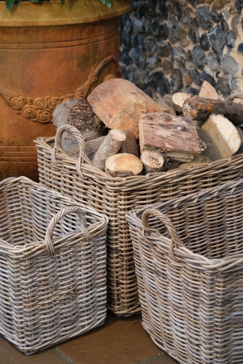 NEW Rectangular Kubu Wicker Rattan Log Storage Handmade Basket Large Heavy Duty — image 11