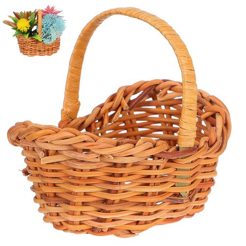 Mini Basket Miniature Basket Rattan Flower Woven Picnic Hand Willow Tiny Wicker — image 1
