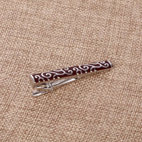 Polished Brass Tie Clip with Gum Pattern, Black Glossy Finish for Men and Women — image 3