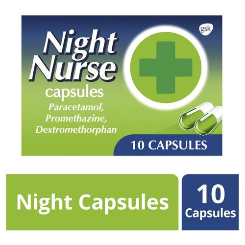 Night Nurse Cold & Flu Capsules x10 | Relieves Cough, Aches & Pains, Runny Nose — image 2