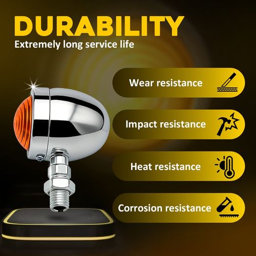 4X Motorcycle Turn Signal Light Mini Bullet Blinker Amber Indicator Light Chrome — image 9
