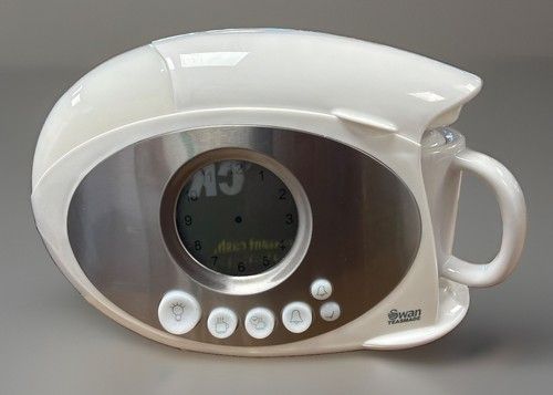 Swan Teasmade STM200N Tea Maker Ceramic Teapot Alarm Clock Light Great Condition