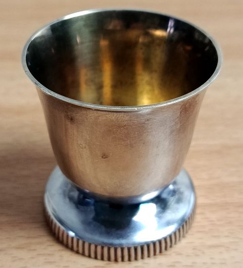 Silver Plated St Medard Christening Egg Cup Spoon Cased French Vintage Set Gift — image 7