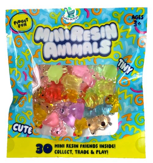 Fidget Fun Mini Resin Animals 30 Assorted Pack of Resin Tiny Animals - 1 x Pack — image 1