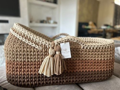 Crochet Moses Basket WITH MATTRESS - Made To Order — image 17