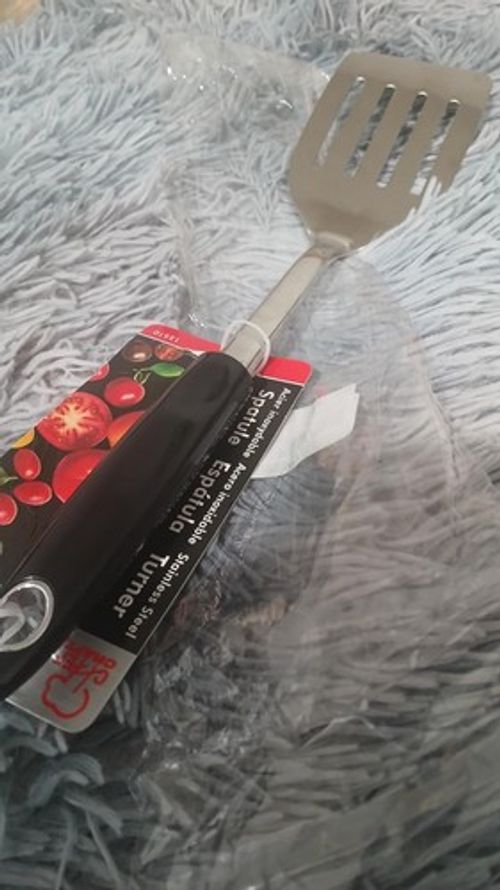 Stainless Steel Slotted Turner Spatula Kitchen Cooking Fish Slice Frying Utensil